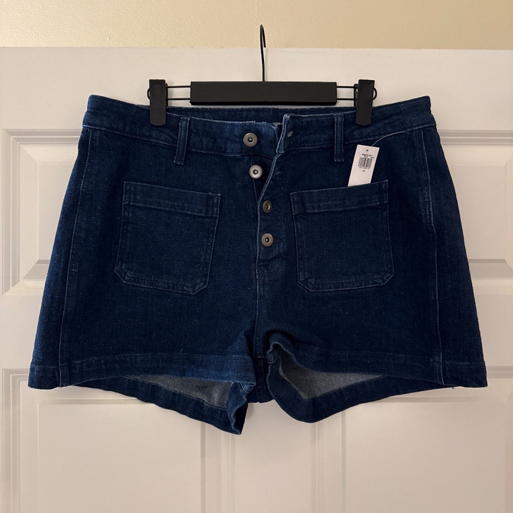 High rise denim shorts